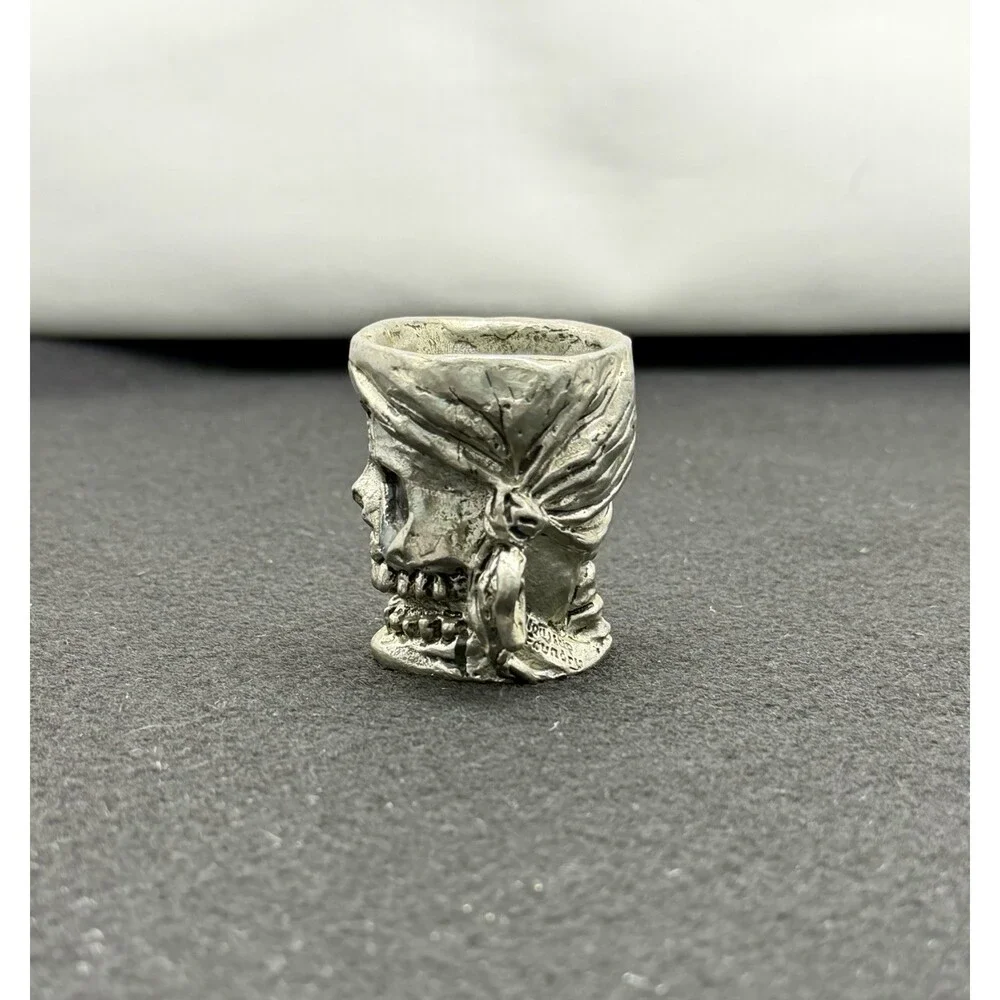 Vintage Pirate Pewter Shot Glass Fellowship Foundry USA